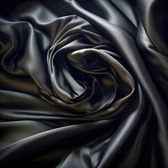 Fototapeta premium Gewellter schwarzer Samt, eleganter Hintergrund, Generative AI