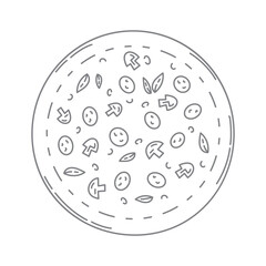pizza icon thin line icon. Single icon. Vector illustration.