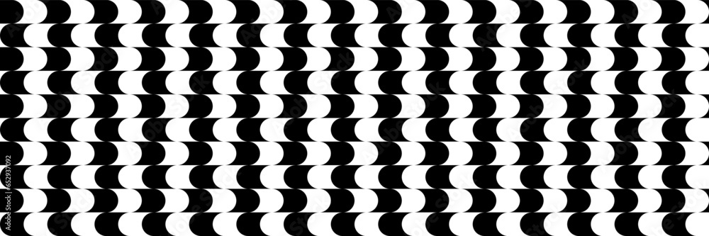 Poster horizontal trendy black and white wavy design for pattern and background.