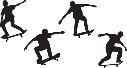 Skater silhouettes. Vector illustration