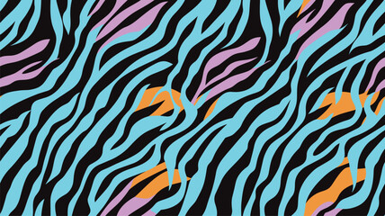 Zebra colorful seamless pattern. Vector animal skin print. Fashion stylish organic texture.