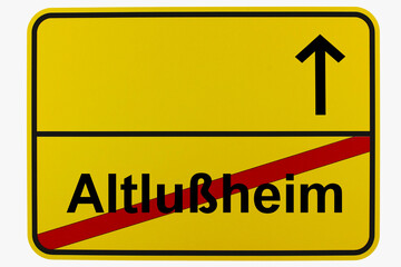 Illustration eines Ortsausgangsschildes von Altlußheim in Baden-Württemberg