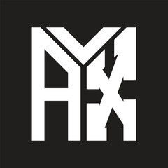 Fototapeta premium AX letter logo design on black background. AX creative initials letter logo concept. AX letter design. 