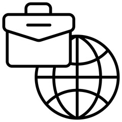 Outline global Business icon