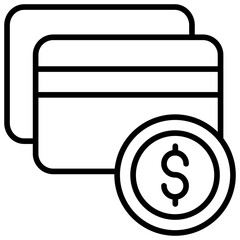 Outline Credit Card Dollar icon