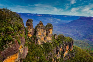 Papier Peint photo Trois sœurs The famous Three Sisters peaks in Blue Mountains. Australia