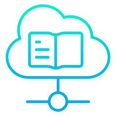Outline gradient Cloud Book icon