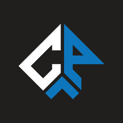 CP letter logo design on black background. CP creative initials letter logo concept. CP letter design.
