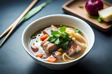 Fermented Rice Noodle in Pork Rib Soup.