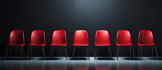 Interview recruitment chairs odd one out job opportunity red chair spotlight business leadership rendering