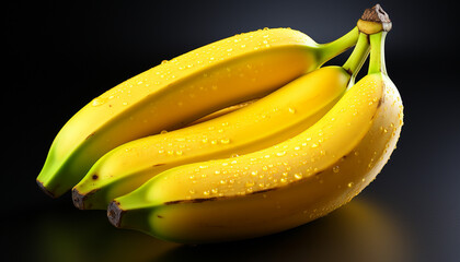 Freshness of nature snack, ripe banana, reflects healthy lifestyle choices generated by AI