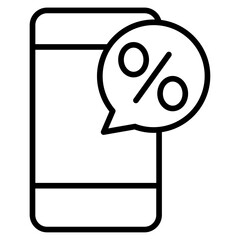 Outline Mobile Phone Discount icon