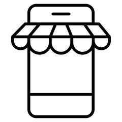 Outline Mobile store icon