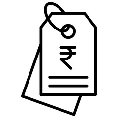 Outline Rupees tag icon
