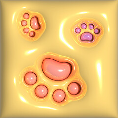 3d cute cat's paws wallpaper glossy 