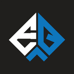 EQ letter logo design on black background. EQ creative initials letter logo concept. EQ letter design.
