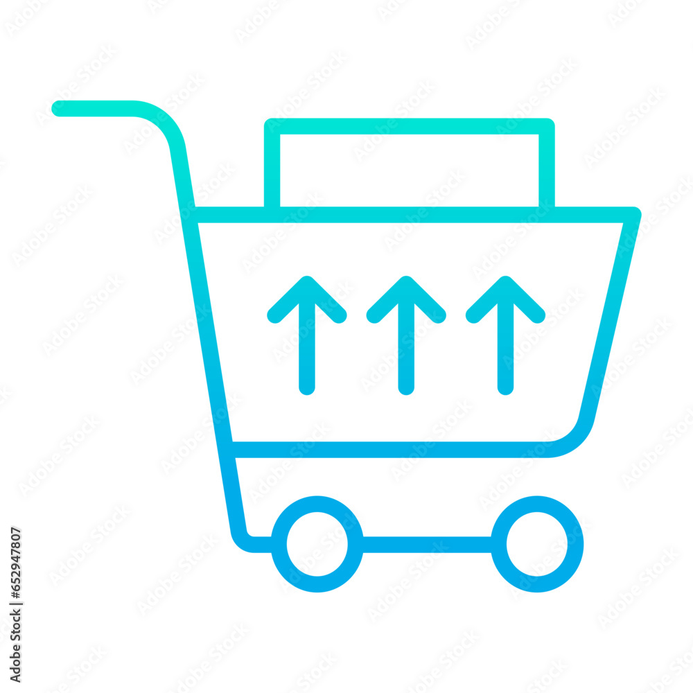 Poster outline gradient trolley icon