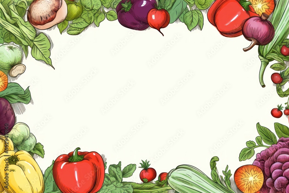 Aufkleber a group of fruits and vegetables arranged in a circle. perfect for healthy eating concepts and nutri