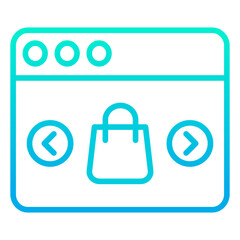 Outline gradient Online Shopping bag icon