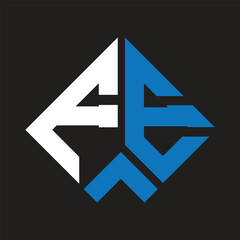 FE letter logo design on black background. FE creative initials letter logo concept. FE letter design.
