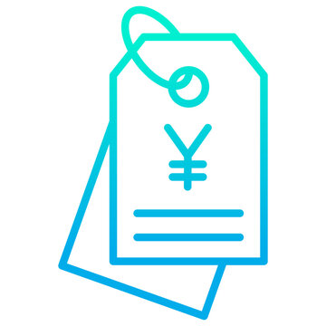 recommend clip art: Outline gradient Yen tag icon