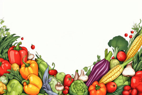 A collection of different types of fruits and vegetables. This image can be used to depict a healthy diet, grocery shopping, or cooking ingredients.
