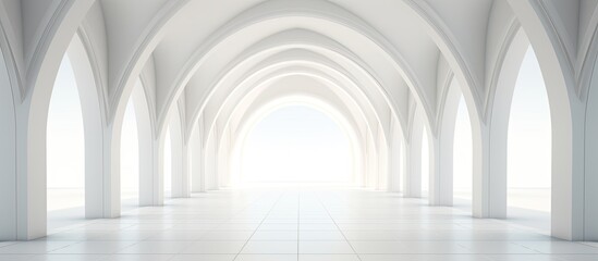render with geometric arched interiors inspired by architecture