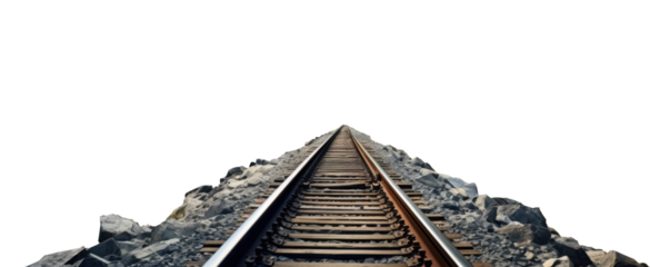 railway tracks in the distance. transparent background PNG. infinite horizon perspective view. Railway Tracks, Rail Lines