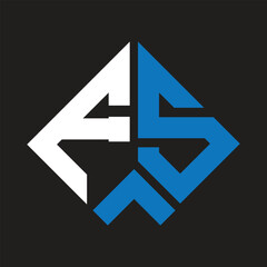 FS letter logo design on black background. FS creative initials letter logo concept. FS letter design.
