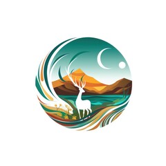 Abstract nature protection logo.