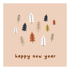 Obraz premium Happy New Year 2024. Minimalistic card design. Set for branding cover, card, posters. Card template