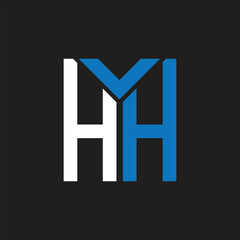 HH letter logo design on black background. HH creative initials letter logo concept. HH letter design.
