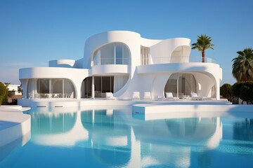 Futuristic Villa with a Pool