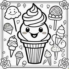  ice-cream-delights-coloring-book-page-cartoon-happy-fun-black-and-white-ultra-hd
