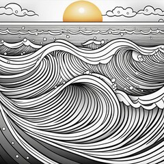 ocean-waves-coloring-book-page-cartoon-happy-fun-black-and-white-bw-no-color-ultra-hd