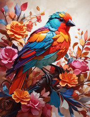 Blue and macaw bird. AI generated.