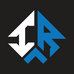 IR letter logo design on black background. IR creative initials letter logo concept. IR letter design.
