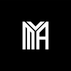 MA letter logo design on black background. MA creative initials letter logo concept. MA letter design.
