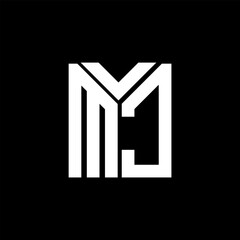 MJ letter logo design on black background. MJ creative initials letter logo concept. MJ letter design.
