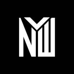 NW letter logo design on black background. NW creative initials letter logo concept. NW letter design.
