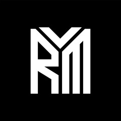 RM letter logo design on black background. RM creative initials letter logo concept. RM letter design.
