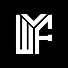 WF letter logo design on black background. WF creative initials letter logo concept. WF letter design.

