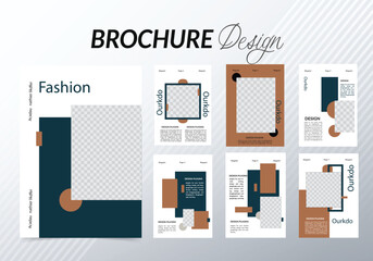 Modern multipages brochure pages design template. Abstract Vector Design.