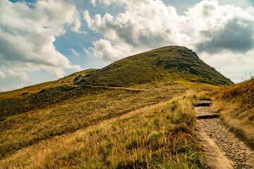 A mountain range in the Bieszczady Mountains in the area of Tarnica, Halicz and Rozsypaniec.