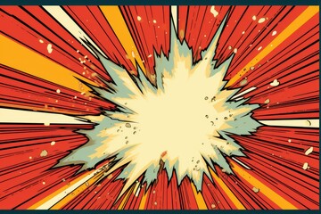 This vector illustration showcases a comic book explosion background with space for text.

 Generative AI