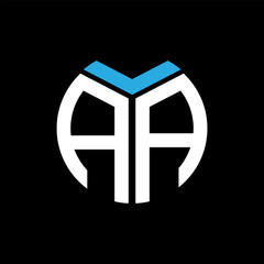 AA letter logo design on black background. AA creative initials letter logo concept. AA letter design.

