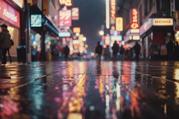 people walking on the street at night