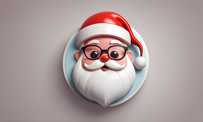 Cute Little Santa Claus Christmas 3D Art Animated Graphic, Invitation Card Banner Website Design Background - ai generated