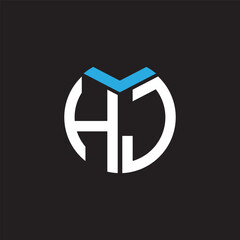 HJ letter logo design on black background. HJ creative initials letter logo concept. HJ letter design.
