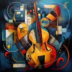 abstract illustration of musical instruments